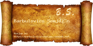 Barbulovics Semjén névjegykártya